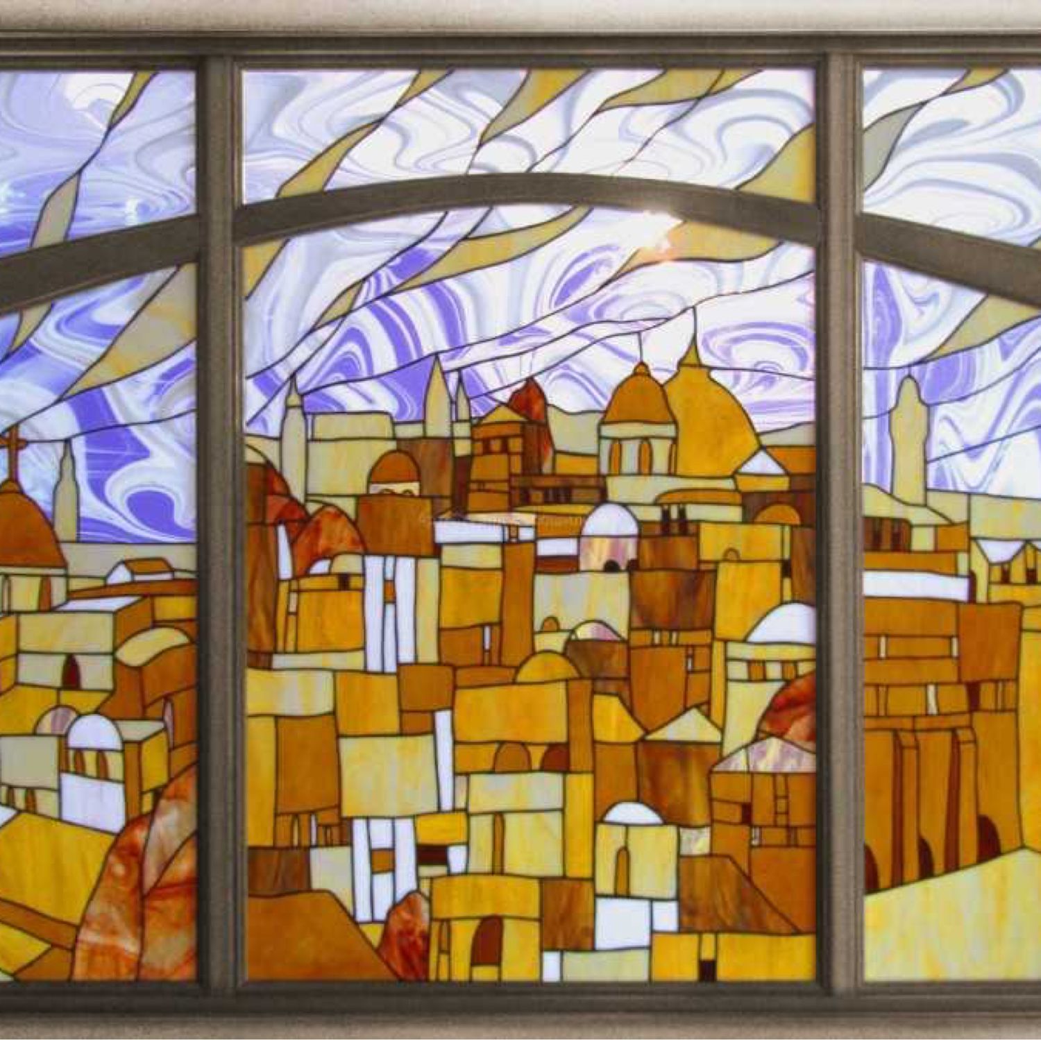 витраж пейзаж. декоративная композиция архитектура. витражное панно. декоративная композиция город. витраж тиффани венеция.