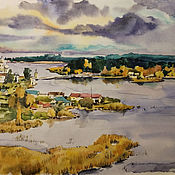 Картины и панно handmade. Livemaster - original item Paintings:watercolor of the Nilo-Stolobenskaya deserts. Handmade.