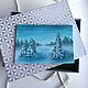 Painting miniature-postcard oil ' Snow and turquoise'. Pictures. letymary (letymary). Online shopping on My Livemaster.  Фото №2