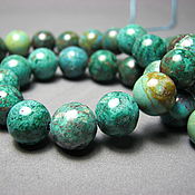 Материалы для творчества handmade. Livemaster - original item Green Chrysocolla natural bead 10 mm. Handmade.