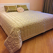 Для дома и интерьера handmade. Livemaster - original item Beige blanket machine stitch on a double bed. Handmade.
