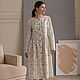 White linen dress, print-river park. Dresses. molinialife. Online shopping on My Livemaster.  Фото №2