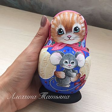 Русский стиль ручной работы. Ярмарка Мастеров - ручная работа Матрешка «Кошки-мышки» 5 мест. Handmade.
