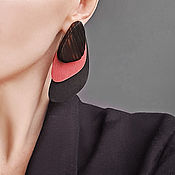 Украшения handmade. Livemaster - original item Stud earrings in black and red. Handmade.