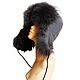 Hat-earflaps made of genuine leather and arctic fox fur, Caps, Nelidovo,  Фото №1