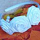 Белый ободок с розами. Ободки. Творческая мастерская Надежды С.. Интернет-магазин Ярмарка Мастеров.  Фото №2