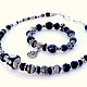 Set bracelet and necklace with black agate, Bracelet set, Mytishchi,  Фото №1