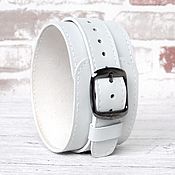 Украшения handmade. Livemaster - original item Soft White Leather Bracelet, Wide Leather Cuff. Handmade.