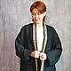 Черное льняное кимоно с антикварной вышивкой. Платья. Maya Moliq. Интернет-магазин Ярмарка Мастеров.  Фото №2