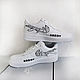 Кроссовки белые, кастом обуви Nike Air Force унисекс, ручная роспись. Кроссовки. Olgavolgoart. Роспись одежды и обуви. Кастом. Ярмарка Мастеров.  Фото №6