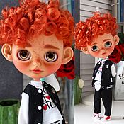 Куклы и игрушки handmade. Livemaster - original item Blythe boy with teeth red curly hair. Handmade.