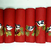 Для дома и интерьера handmade. Livemaster - original item The tablecloth and napkins Bird on branch. Handmade.