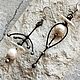 Asymmetric Earrings with Natural pearls (e-039), Earrings, St. Petersburg,  Фото №1