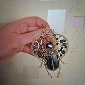 Украшения handmade. Livemaster - original item Scarab beetle wire wrap pendant. Handmade.