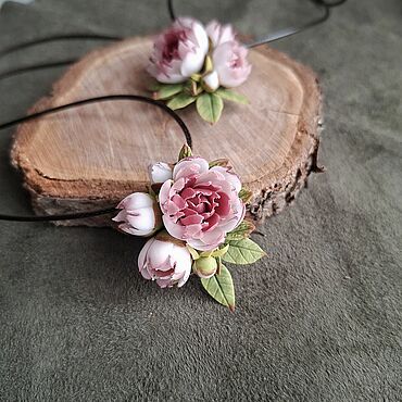 Украшения ручной работы. Ярмарка Мастеров - ручная работа Кулон с Пионами. Handmade.