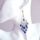 Silver earrings with spinel chandelier 'IndigoVIP'. Earrings. White Book. My Livemaster. Фото №5