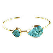 Украшения handmade. Livemaster - original item Turquoise bracelet, gold bracelet with turquoise, bracelet with stone. Handmade.
