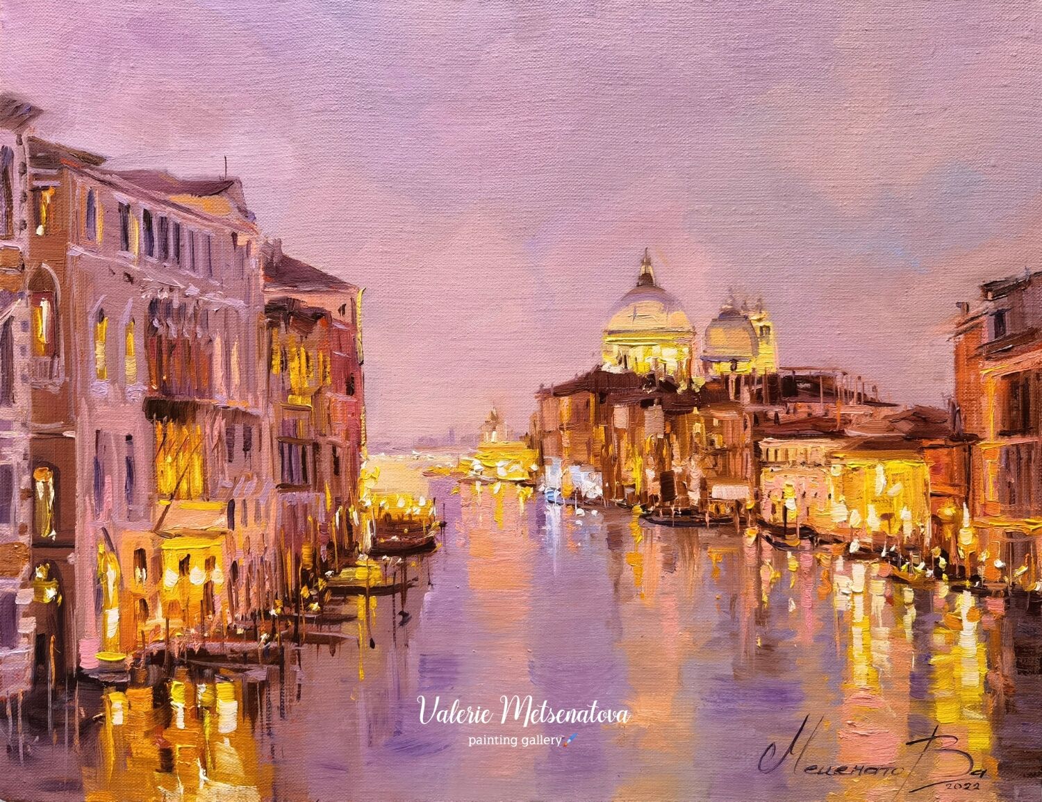 Oil painting on canvas. Golden Lights of Venice. Italy, Pictures, Moscow,  Фото №1