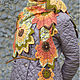 shawl autumn shawl with leaves, large shawl, openwork shawl
