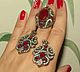 Set 'Marquise' from 925 sterling SILVER with quartz ruby and zircons, Jewelry Sets, Krasnodar,  Фото №1