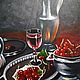 Сочная вишня.Кувшин.Вино. Картины. Tatyana-protasova-tambov. Интернет-магазин Ярмарка Мастеров.  Фото №2