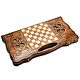 Backgammon carved by Agnes 'Maswerk' big 60, Harutyunyan. Backgammon and checkers. H-Present more, than a gift!. My Livemaster. Фото №4