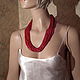 Beads CORAL RED coral coral necklace namysto INDIA 1960. Vintage necklace. From USSR. My Livemaster. Фото №4