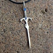 Украшения handmade. Livemaster - original item Silver sword with sapphires. Handmade.