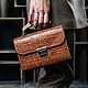 Leather Reptile clutch with wood. Clutches. Mart Bags (martbags). My Livemaster. Фото №4