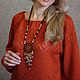 Костюм вязаный с жаккардовой юбкой и украшениями ручной росписи. Костюмы. Наталья Седых доМ-Мод. Ярмарка Мастеров.  Фото №4