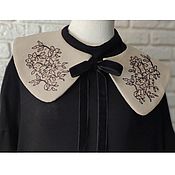 Аксессуары handmade. Livemaster - original item Beige collar with black lace. Handmade.