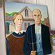 Oil painting 'American Gothic', copy. Pictures. Zhanne Shepetova. Online shopping on My Livemaster.  Фото №2