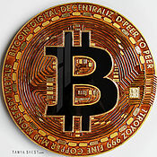 Картины и панно handmade. Livemaster - original item Bitcoin - Round Picture - Coin Talisman. Handmade.