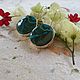 Серьги с малахитовой хризоколлой. Серьги классические. Karma-jewelry. Ярмарка Мастеров.  Фото №6