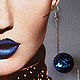 Серьги диско-шарики синие. Серьги классические. Art-accessories. Интернет-магазин Ярмарка Мастеров.  Фото №2