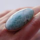 Ring with larimar 'Sky in the clouds', silver, Rings, Moscow,  Фото №1