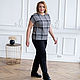 Checkered Viscose T-shirt Plus Size, Pants, T-shirts, Novosibirsk,  Фото №1