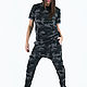 Camouflage suit, Trousers with a low step seam - SE0044W2, Suits, Sofia,  Фото №1