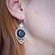 Earrings with black agate wire wrap. Earrings. selenawirejewelry. Online shopping on My Livemaster.  Фото №2