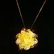 Заказать Colgante broche de flor ámbar para regalo de la mujer de la muchacha. joyas Ámbar Báltico Rusia. Ярмарка Мастеров. . Pendant Фото №3