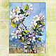 Flowering Apple tree branch painting Reproduction print. Pictures. KapustinaArt. Online shopping on My Livemaster.  Фото №2