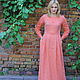 Long sleeve linen dress 'Summer Sunset' peach. Dresses. ZanKa. Online shopping on My Livemaster.  Фото №2