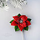 Brooch-pin: Poinsettia brooch made of polymer clay. Brooches. lidkins (lidkins). Online shopping on My Livemaster.  Фото №2