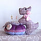 Textile dog. Interior decoration, needle box, lilac, Needle beds, Magnitogorsk,  Фото №1