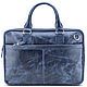Leather business bag 'Clark' (blue antique), Classic Bag, St. Petersburg,  Фото №1