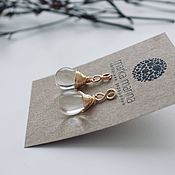 Silver earrings with blue drops