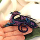 Order Broche de dragón 'leila'. Broche de perlas. Azul-violeta dragón. master Alena Litvin. Livemaster. . Brooches Фото №3