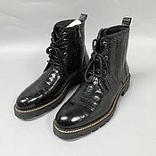 Обувь ручной работы handmade. Livemaster - original item Men`s shoes, made of genuine crocodile leather, in black.. Handmade.