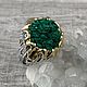 Малахит в серебре с позолотой. Кольца. Shahinian Jewelry. Ярмарка Мастеров.  Фото №4
