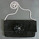 clutches: Black suede clutch with flower, Clutches, Novosibirsk,  Фото №1